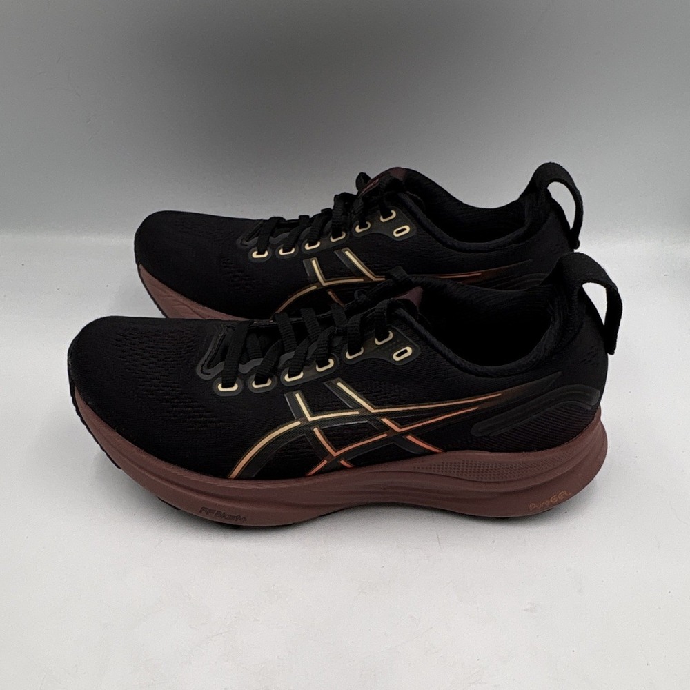 ASICS Men Gel-Kayano 32 Black/Brown Low Top Lace-Up Athletic Sneakers 1012B838
